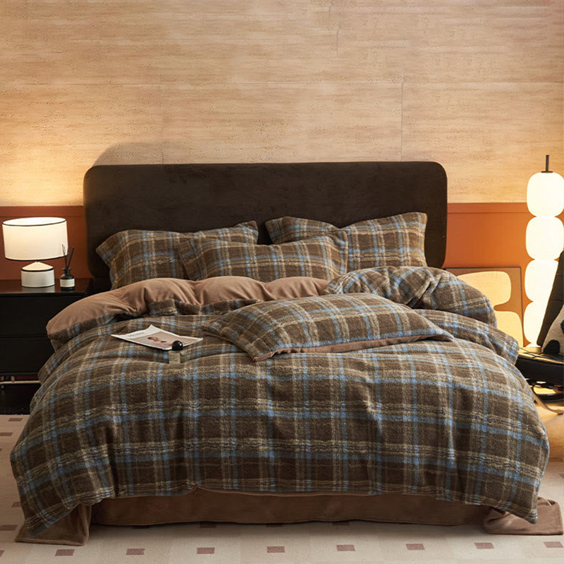 Classic Plaid Cozy Thick Bedding Set (4PCS)  - G - Bedding Set(4PCS) - King - image 39