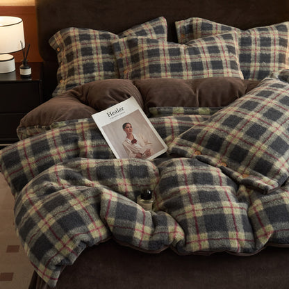 Classic Plaid Cozy Thick Bedding Set (4PCS)  - image 8