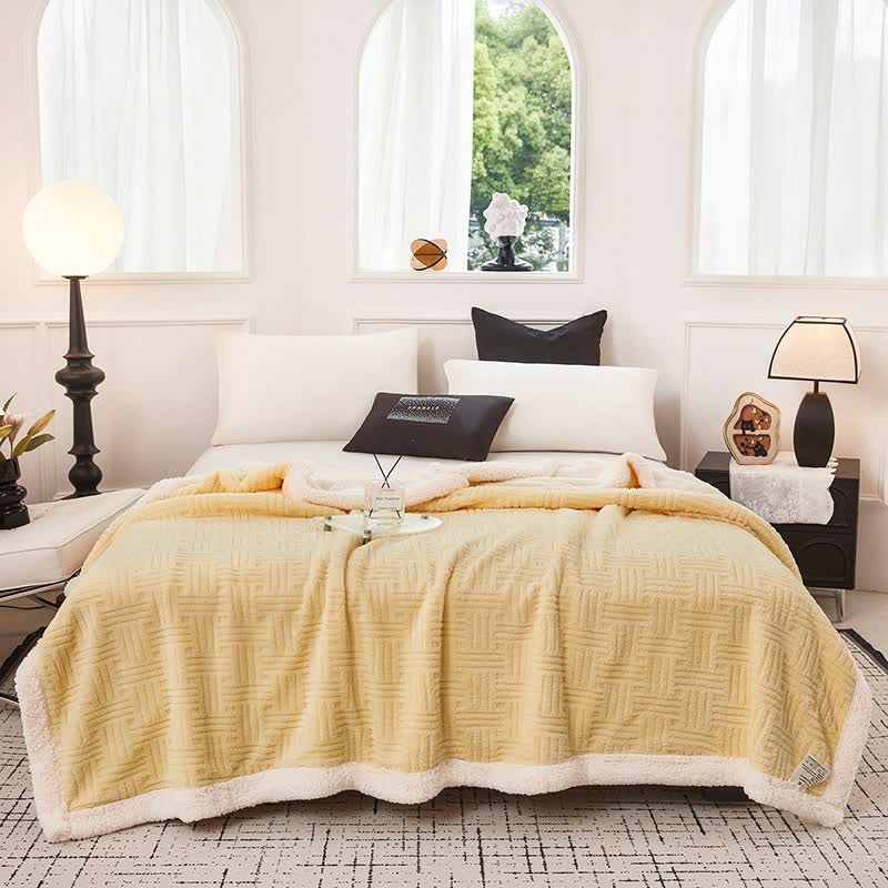 Ownkoti Plaid Jacquard Plush Throw Blanket - image 6