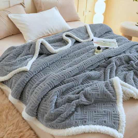 Ownkoti Plaid Jacquard Plush Throw Blanket - image 0