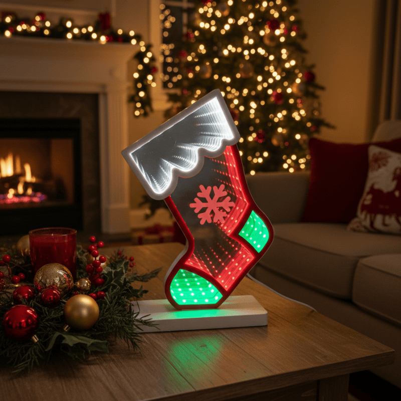 Ownkoti Christmas Sock 3D Tunnel Light  - 2PCS - 2"W x 5"L x 8"H - image 0
