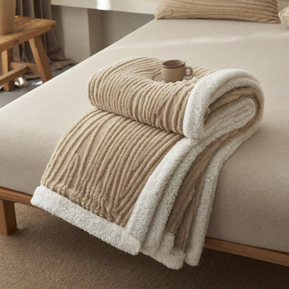 Ownkoti Tree Pattern Jacquard Sherpa Blanket - Apricot - Queen - image 12