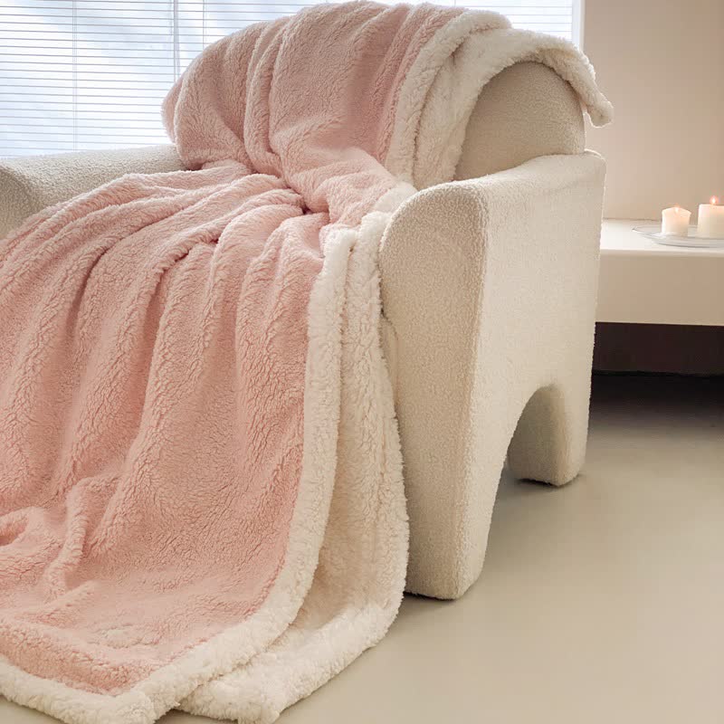 Ownkoti Bow Sherpa Reversible Throw Blanket - Pink - Queen - image 7