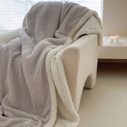 Ownkoti Bow Sherpa Reversible Throw Blanket - Light Gray - Queen - image 0