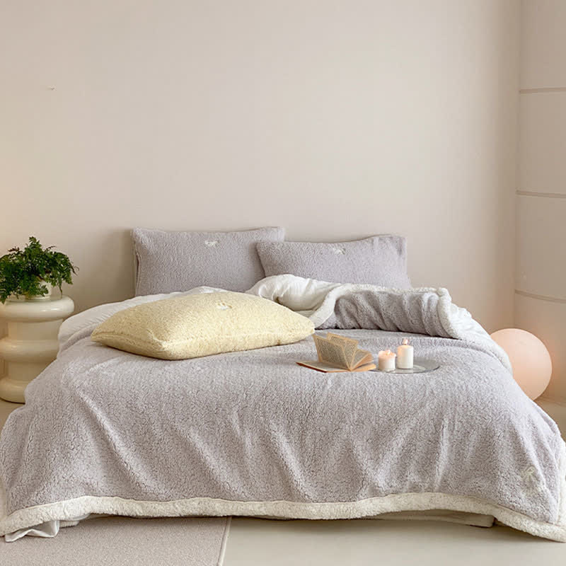 Ownkoti Bow Sherpa Reversible Throw Blanket - image 3