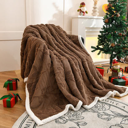 Ownkoti Leaf Textured Reversible Throw Blanket - Coffee - Queen - image 10