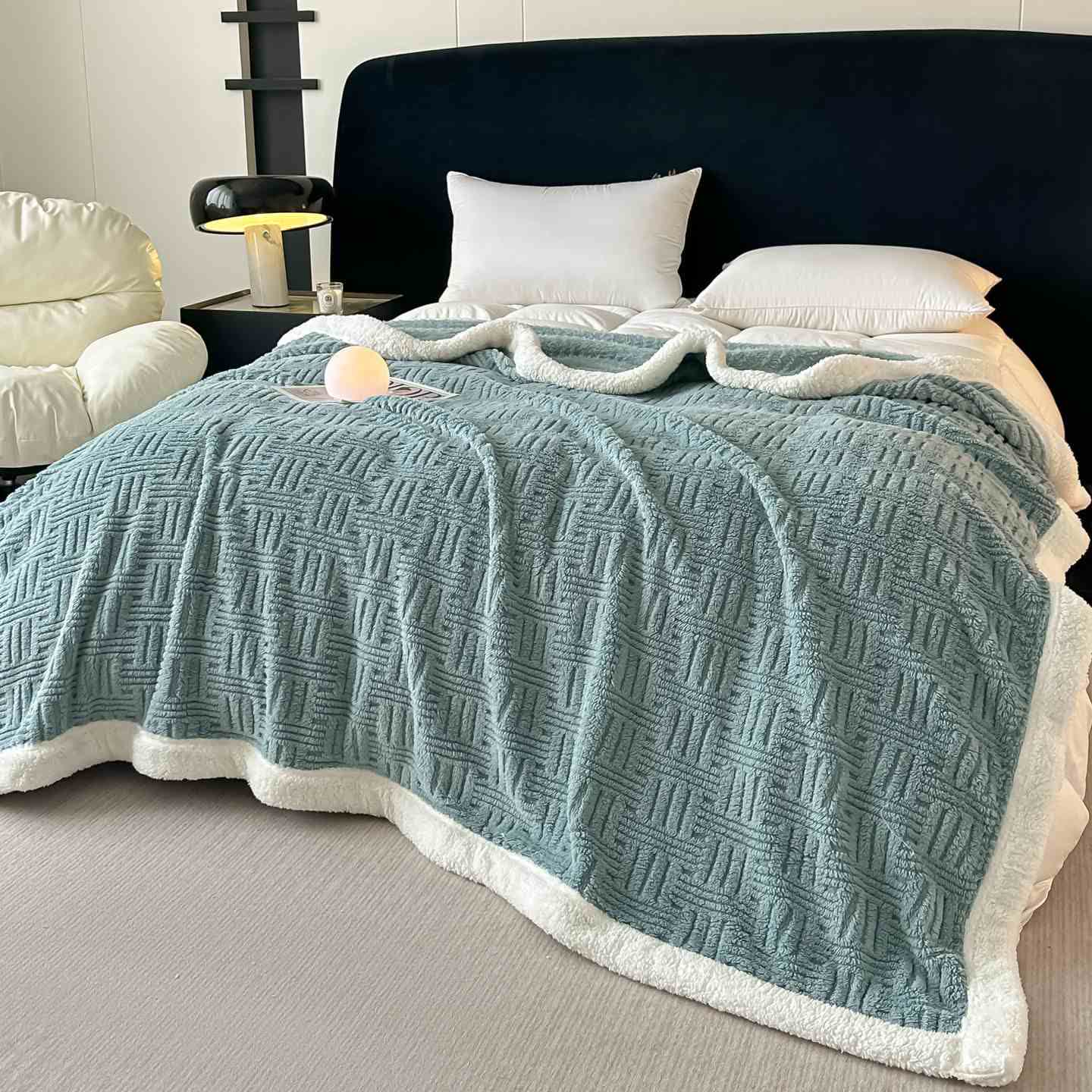 Ownkoti Plaid Jacquard Plush Throw Blanket - image 15