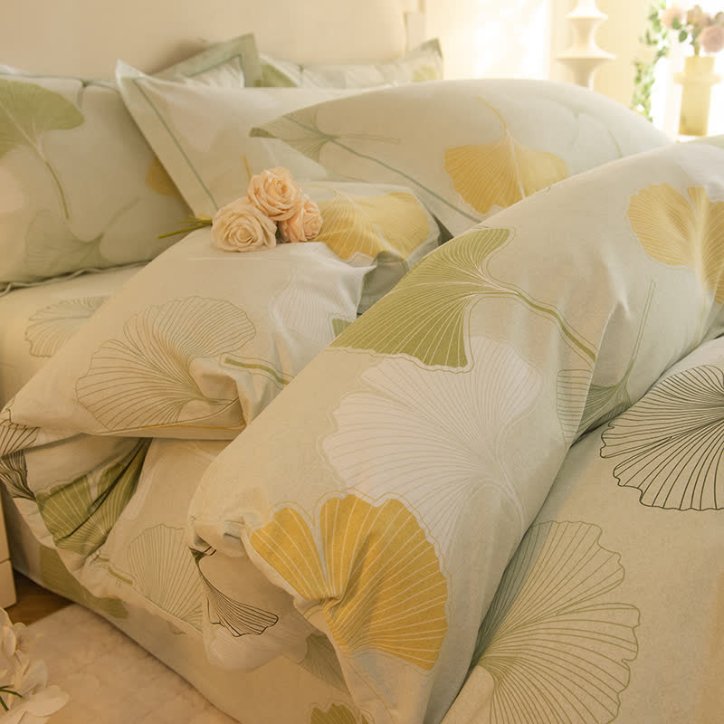 Ownkoti Fresh Ginkgo Cotton Bedding Set(4PCS) - King - image 0