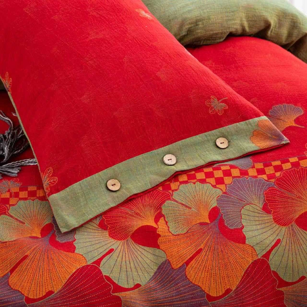 Ginkgo Leaf Pure Cotton Gauze Bedding(4PCS) - image 6