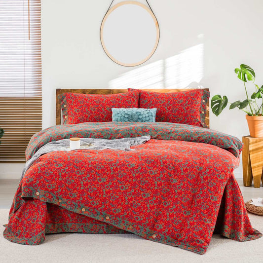 Ownkoti Floral Blossom Pure Cotton Gauze Bedding(4PCS) - King - image 0