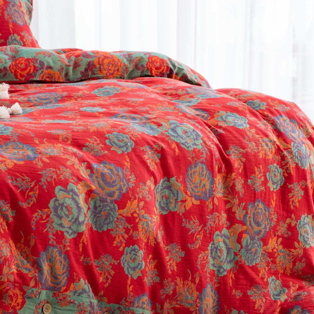 Ownkoti Peony Pure Cotton Gauze Bedding(4PCS) - image 3