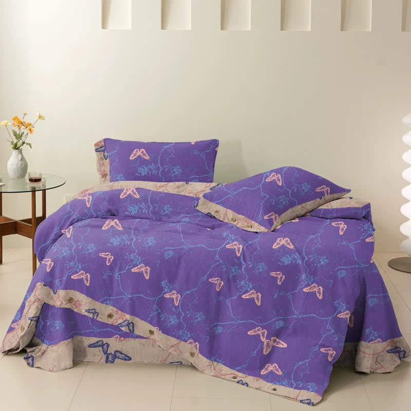 Ownkoti Butterfly Cotton Reversible Bedding Set(4PCS) - image 1