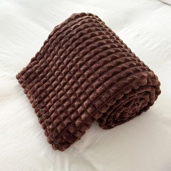 Plaid Thick Warm Throw Blanket - Dark Brown - 79"W x 90"L - image 18