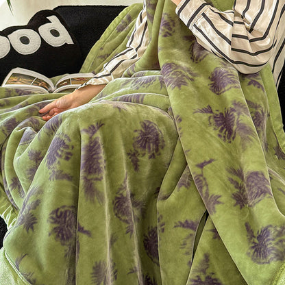 Tropical Leaf Flannel Throw Blanket - image 2