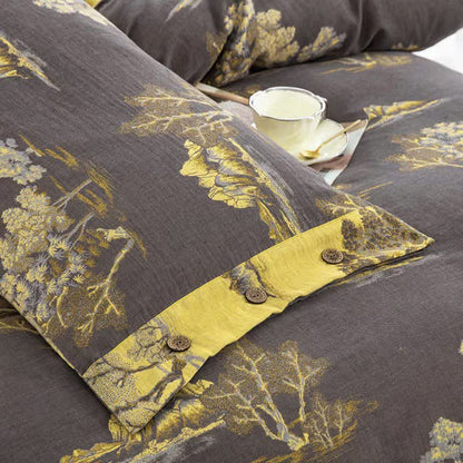 Landscape Print Cotton Gauze Jacquard Bedding Set(4pcs) - image 6