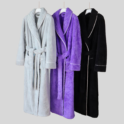 Luxury Double-Layer Fleece Long Robe - image 5
