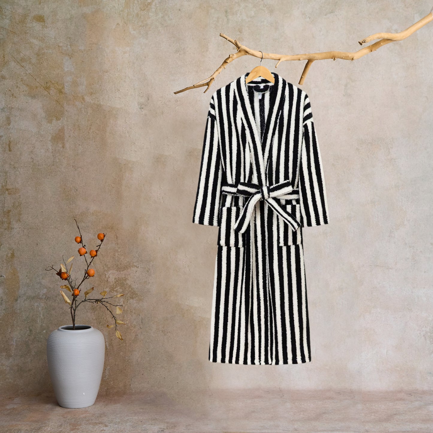 Winter Fleece Modern Stripe Long Bathrobe - image 17
