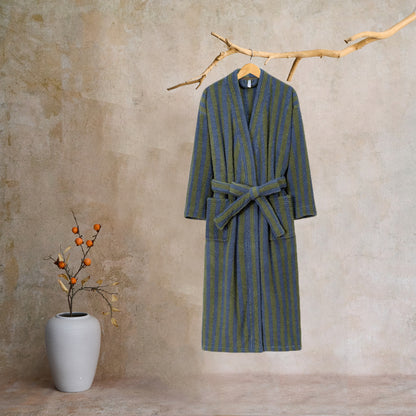 Winter Fleece Modern Stripe Long Bathrobe - image 18