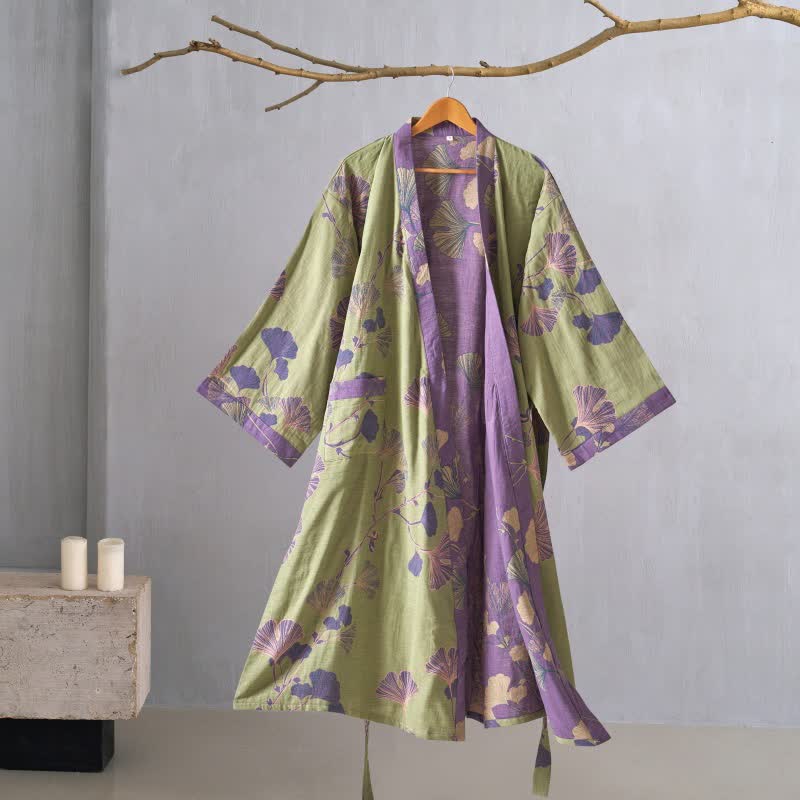 Ownkoti Cotton Gauze Ginkgo Kimono Robe - image 16