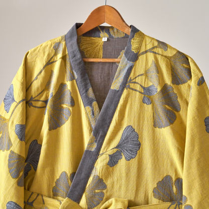 Ownkoti Cotton Gauze Ginkgo Kimono Robe - image 13