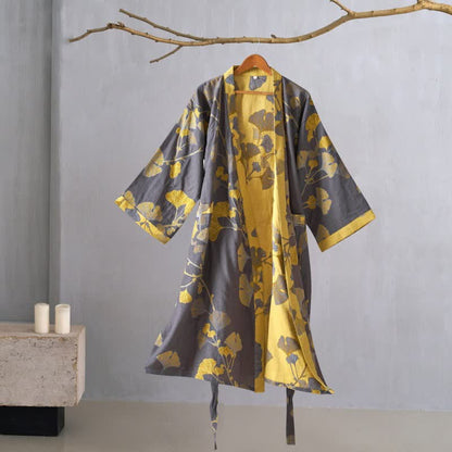 Ownkoti Cotton Gauze Ginkgo Kimono Robe - image 25