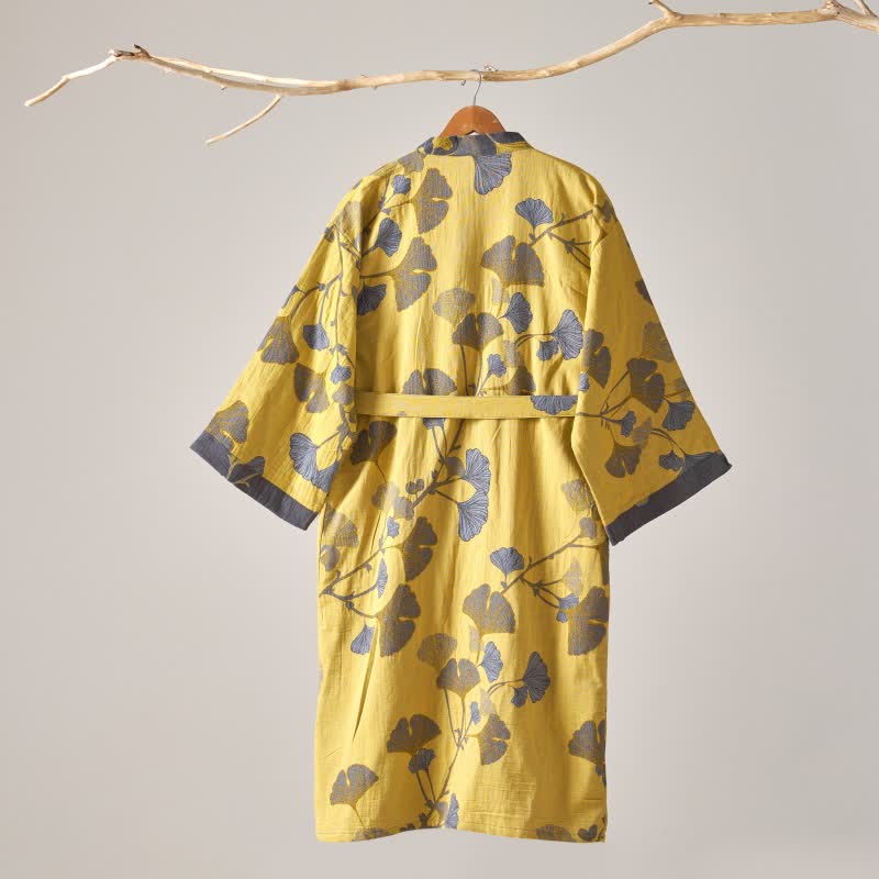Ownkoti Cotton Gauze Ginkgo Kimono Robe - image 12