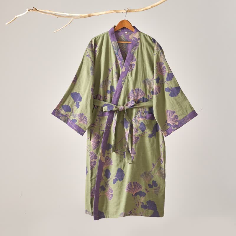 Ownkoti Cotton Gauze Ginkgo Kimono Robe - image 18