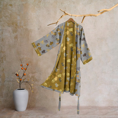 Ginkgo Biloba Cotton Gauze Kimono Robe - image 37