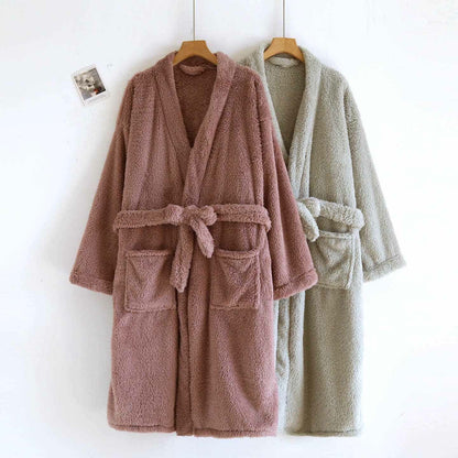 Ownkoti Matching Couple Plush Solid Robe - image 2