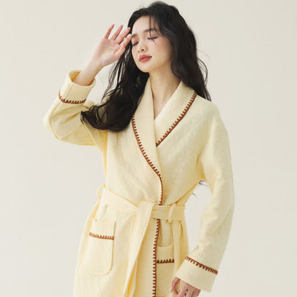 Ownkoti Simple Solid Color Quilted Robe - image 14
