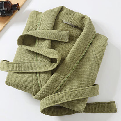 Ownkoti Unisex Cotton Solid Color Robe - image 5