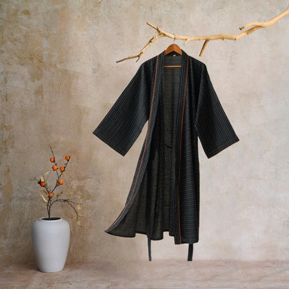 Plaid Organic Cotton Kimono Yukata Robe - image 10