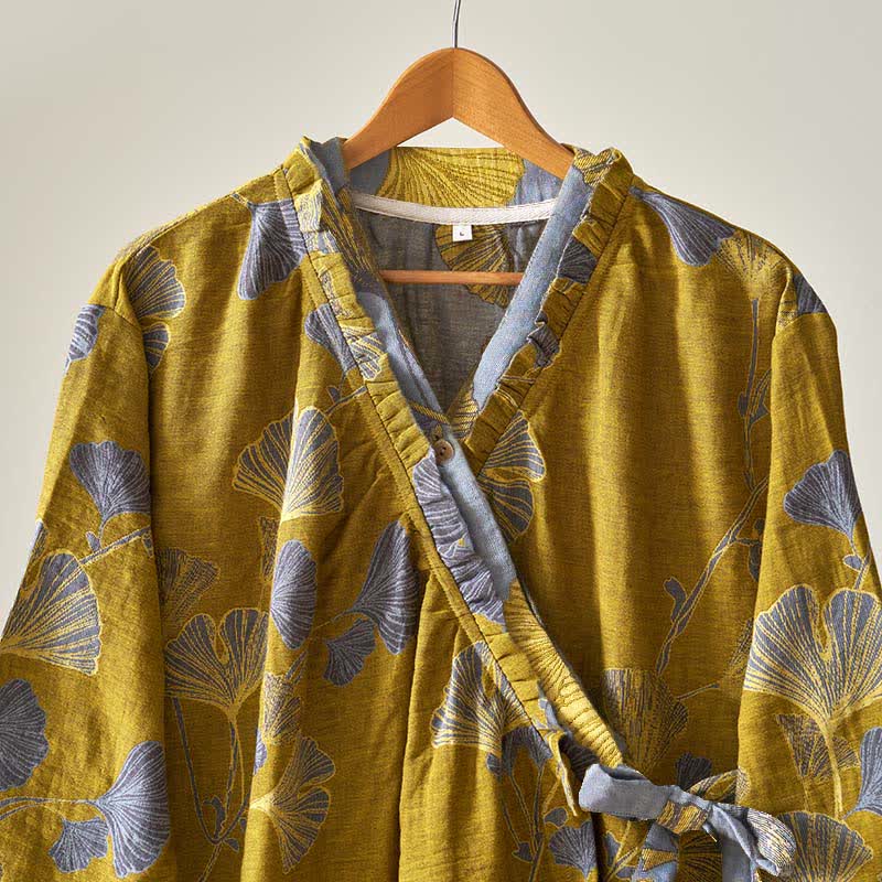 Ginkgo Leaf Hanfu Inspired Cotton Nightdress - image 26