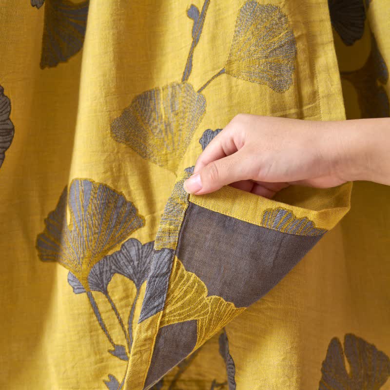 Ginkgo Leaf Hanfu Inspired Cotton Nightdress - image 5