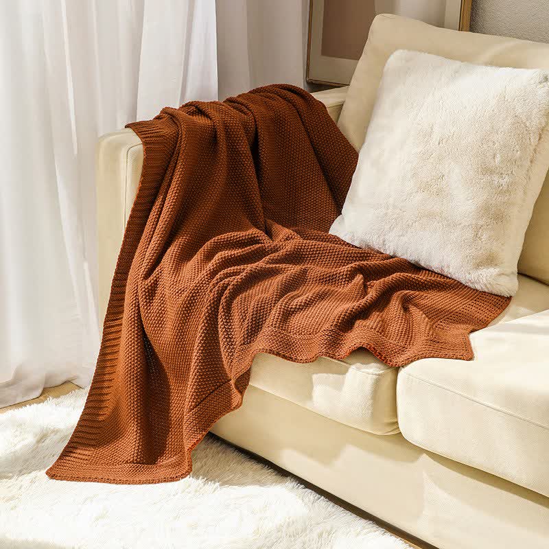 Ownkoti Simple Solid Color Knitted Blanket - image 11