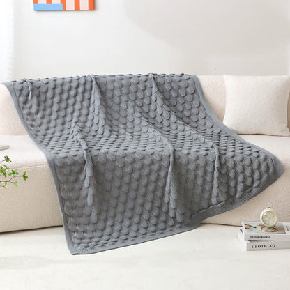 Ownkoti Solid Textured Knit Throw Blanket - Light Gray - 51"W x 79"L - image 13