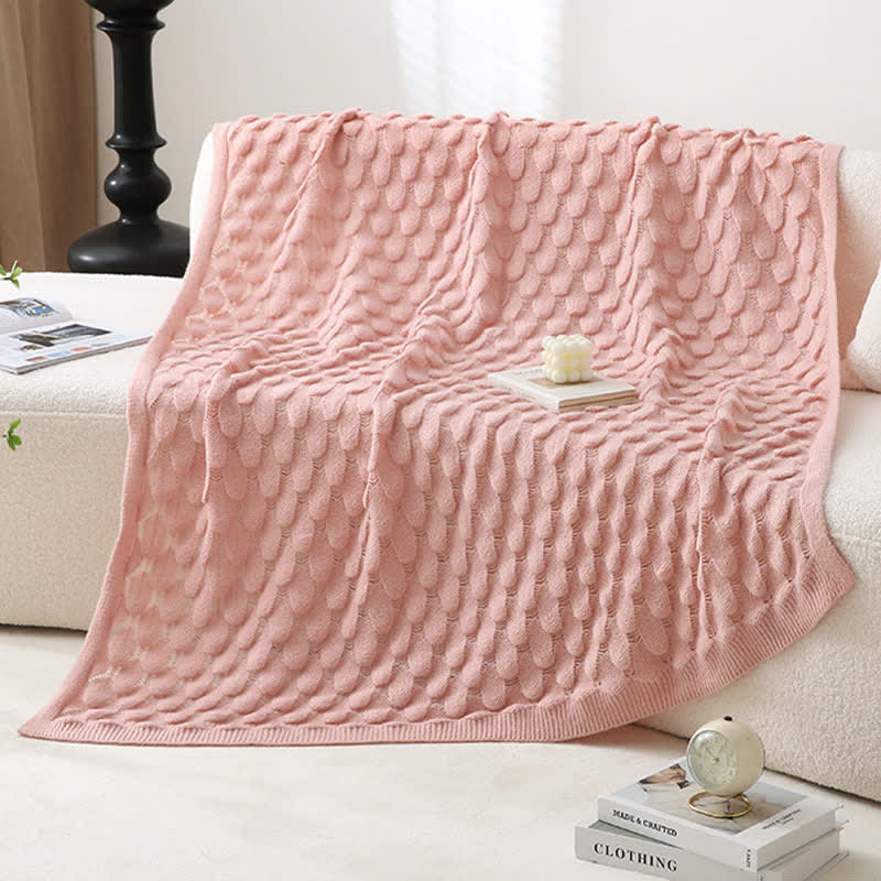 Ownkoti Solid Textured Knit Throw Blanket - image 3