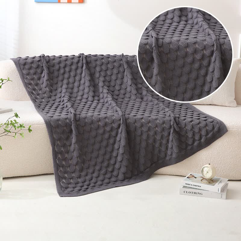 Ownkoti Solid Textured Knit Throw Blanket - image 16