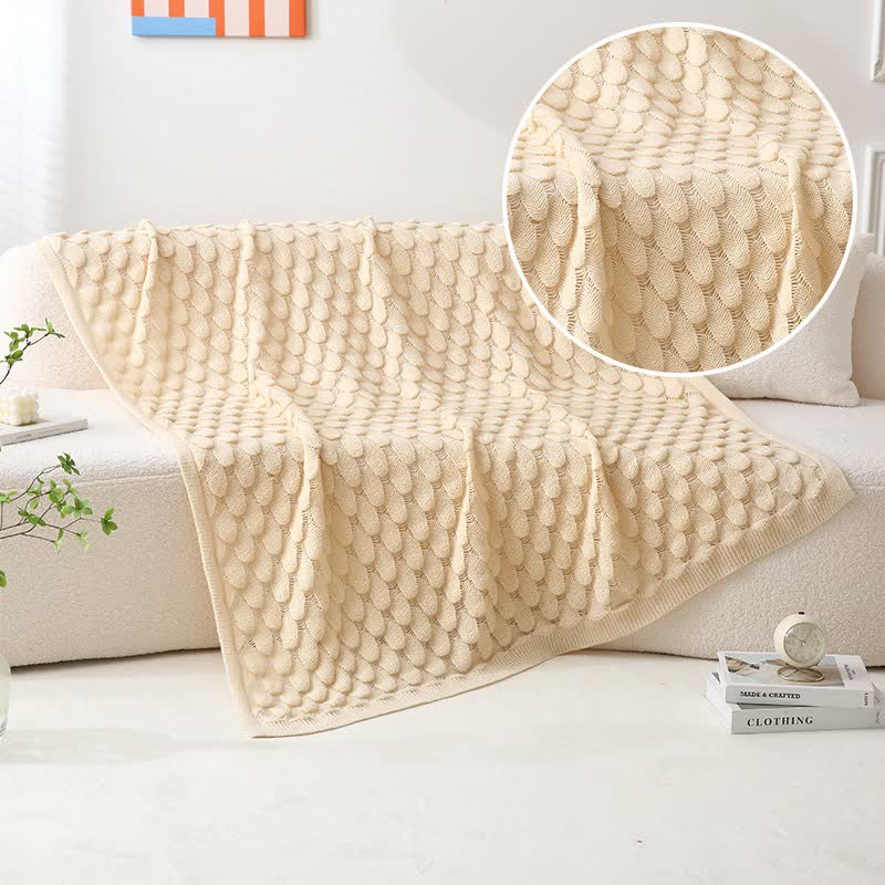 Ownkoti Solid Textured Knit Throw Blanket - image 9