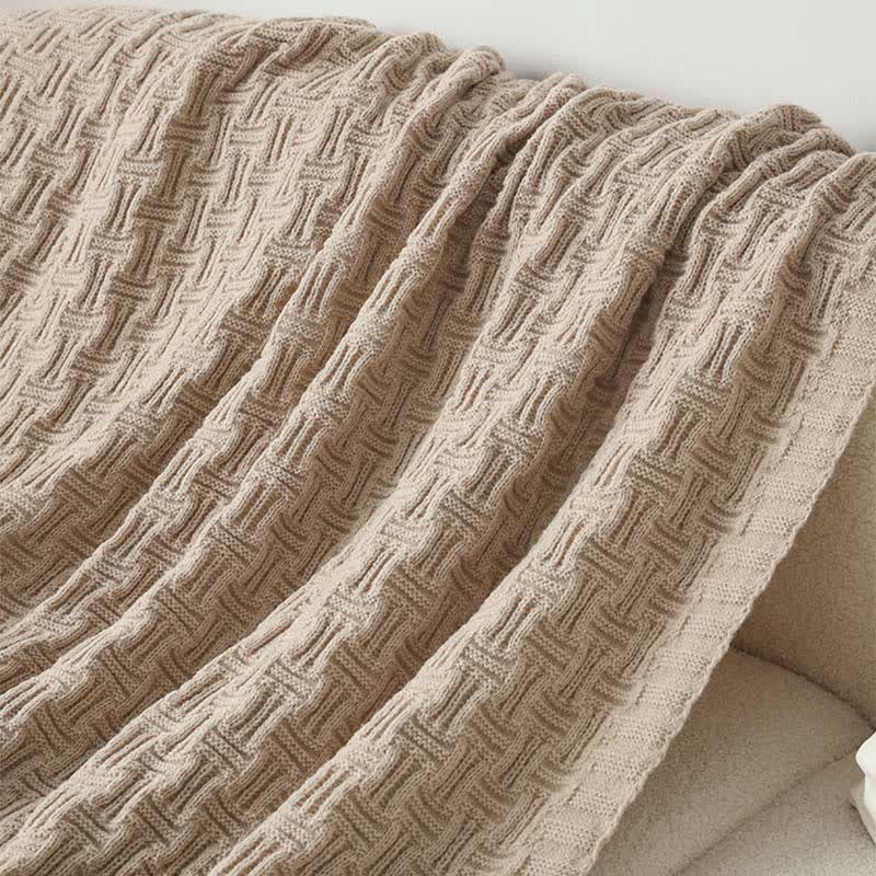 Ownkoti Solid Knot Textured Knit Throw Blanket - image 12