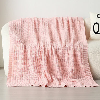 Ownkoti Solid Knot Textured Knit Throw Blanket - Pink - 59"W x 79"L - image 15