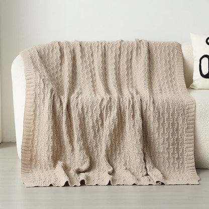 Ownkoti Solid Knot Textured Knit Throw Blanket - Khaki - 59"W x 79"L - image 8