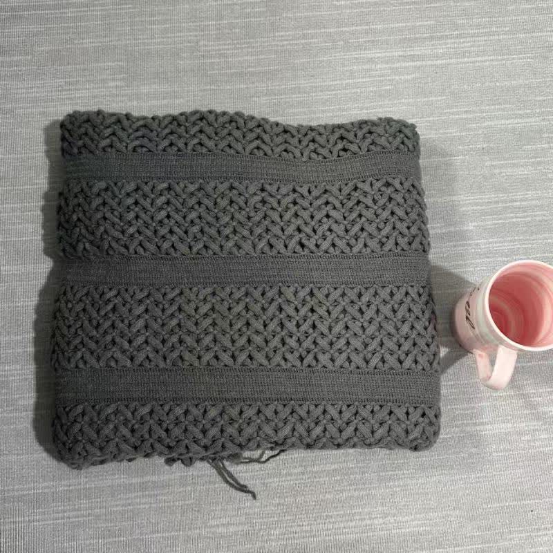 Ownkoti Solid Geometric Cable Knit Throw Blanket - Dark Grey - 51"W x 90"L - image 10