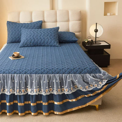 Ownkoti Heart Quilted Bed Skirt Sheet - image 2