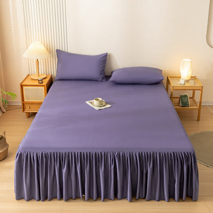 Ownkoti Solid Color Bed Skirt Sheet - Purple - 2PCS Pillowcases - 19" x 29" - image 4
