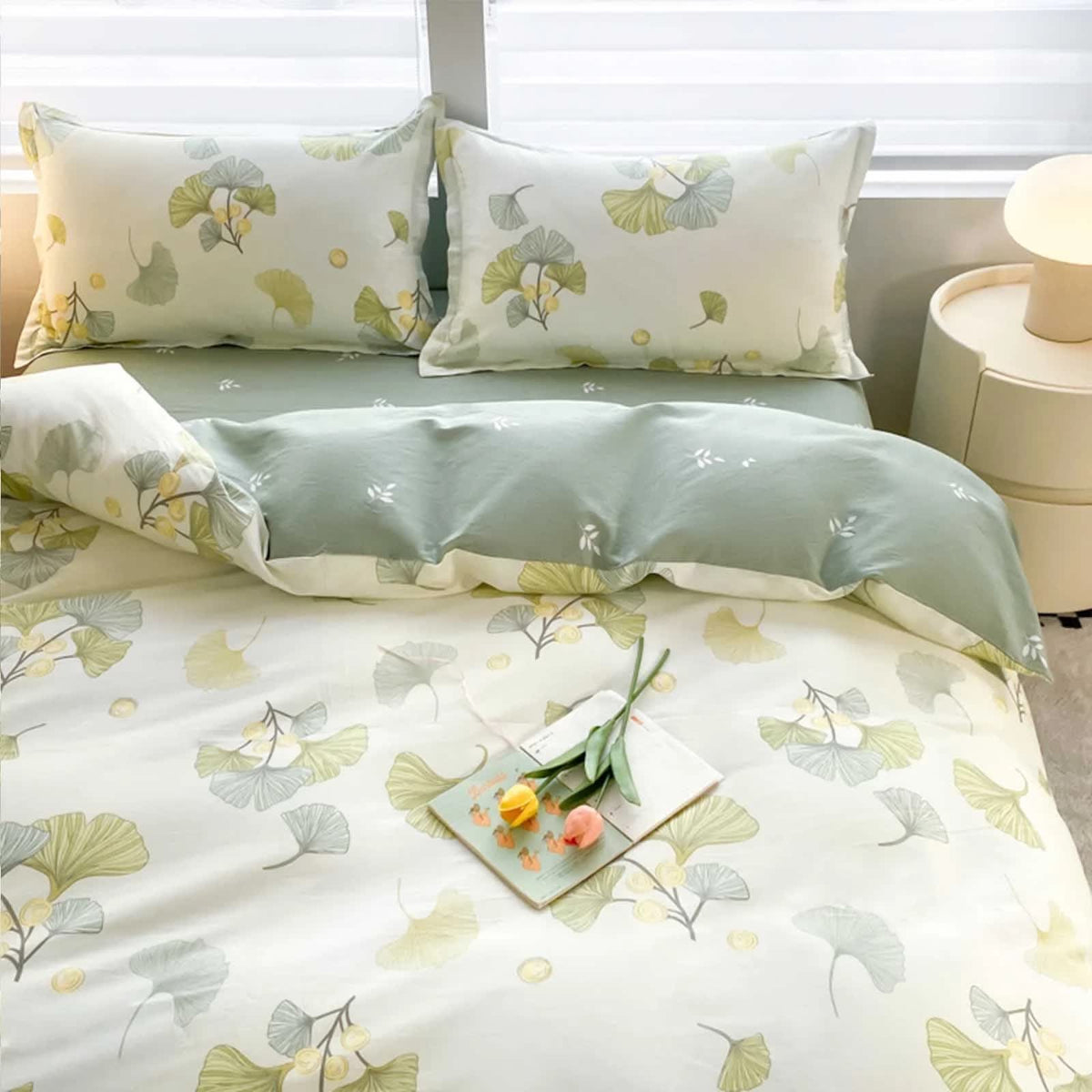 Ownkoti Refresh Ginkgo Leaf Pure Cotton Quilt Covers - Queen - 1pc Duvet Cover - image 0