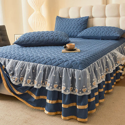 Ownkoti Heart Quilted Bed Skirt Sheet - image 4