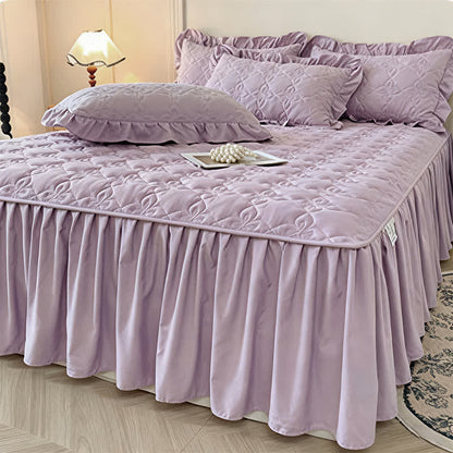 Ownkoti Geometric Quilted Bed Skirt Sheet - image 18