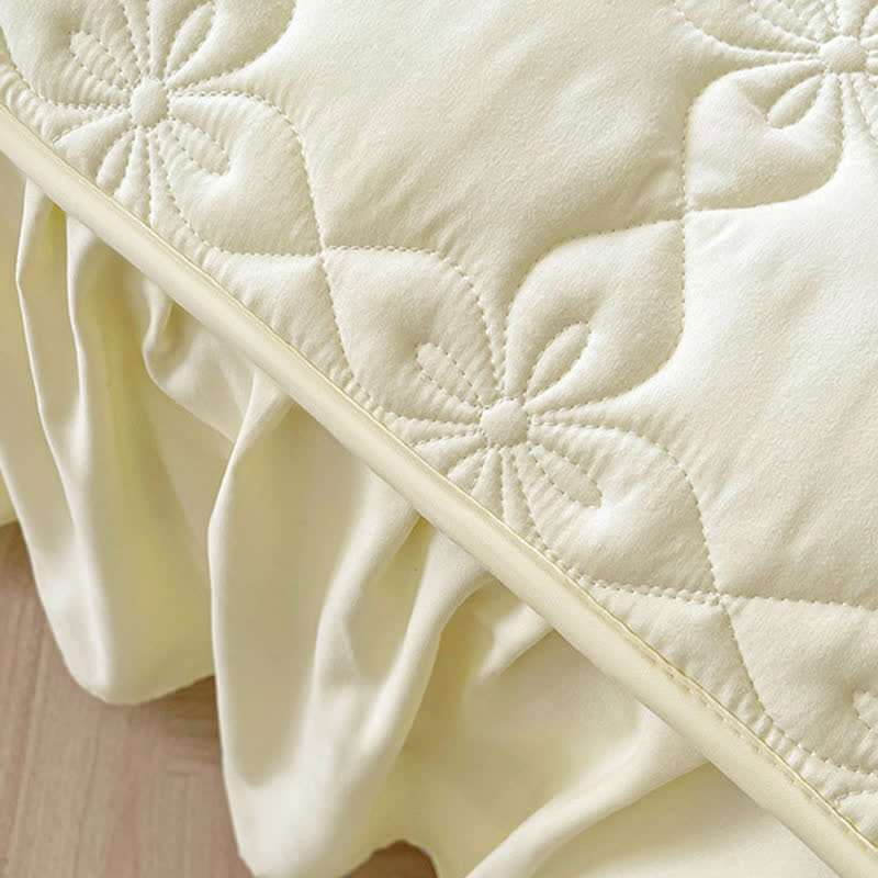 Ownkoti Geometric Quilted Bed Skirt Sheet - image 8