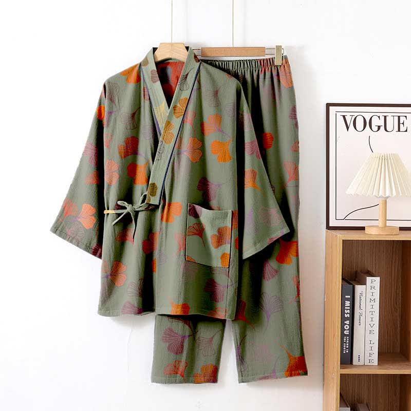 Ownkoti Ginkgo Cotton Gauze Kimono Loungewear Set - image 44